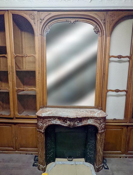 Boiserie et bibliothèque en chêne de style Louis XV Boiserie et bibliothèque en chêne de style Louis XV-6