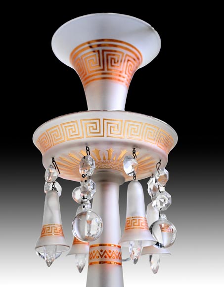 BACCARAT, Lustre néo-grec en cristal à cinq lumières, après 1875 BACCARAT, Lustre néo-grec en cristal à cinq lumières, après 1875-2