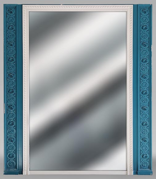 Trumeau de style Louis XVI au décors floral et rosace Trumeau de style Louis XVI au décors floral et rosace-0