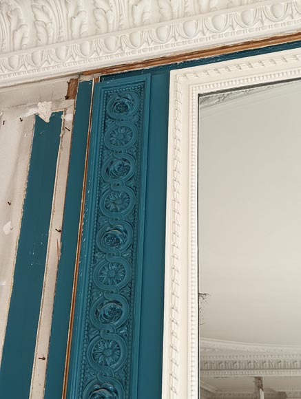 Trumeau de style Louis XVI au décors floral et rosace Trumeau de style Louis XVI au décors floral et rosace-2