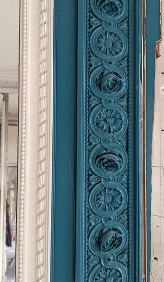 Trumeau de style Louis XVI au décors floral et rosace Trumeau de style Louis XVI au décors floral et rosace-3