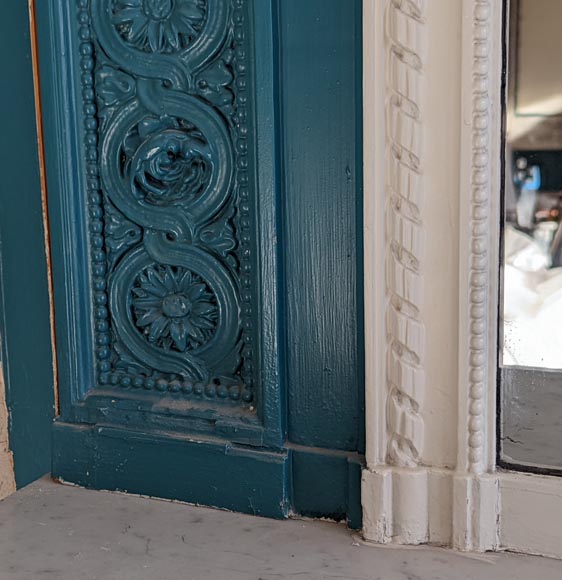 Trumeau de style Louis XVI au décors floral et rosace Trumeau de style Louis XVI au décors floral et rosace-5