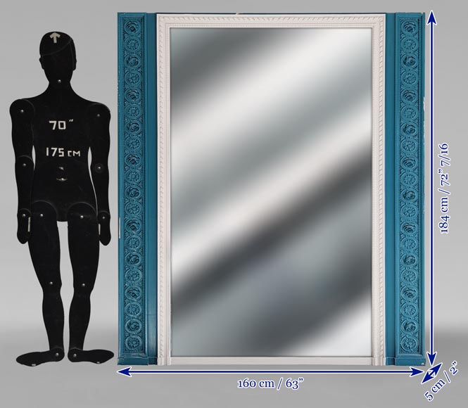 Trumeau de style Louis XVI au décors floral et rosace Trumeau de style Louis XVI au décors floral et rosace-6