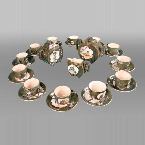 Manufacture Jules Vieillard & Cie, Service à thé japonisant, entre 1878 et 1886