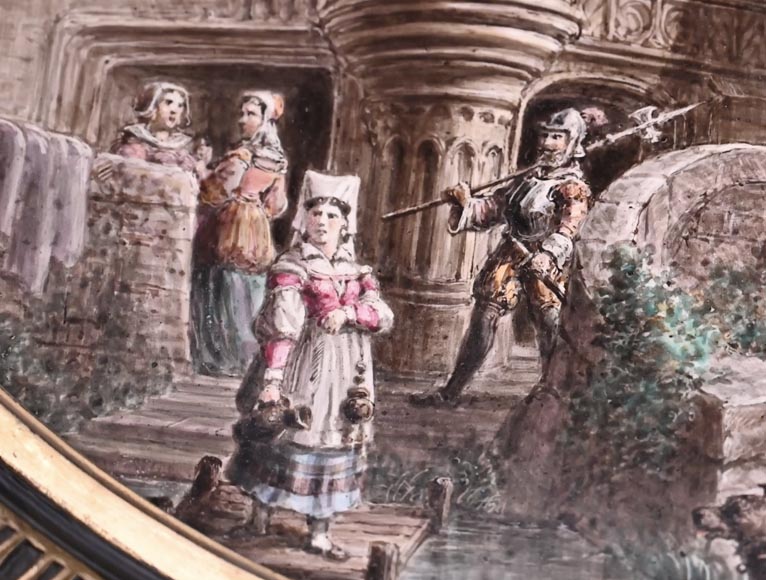 Vues imaginaires de Paris au XVIe siècle : deux peintures sur porcelaine d’Alphonse CHAIGNON Vues imaginaires de Paris au XVIe siècle : deux peintures sur porcelaine d’Alphonse CHAIGNON-3