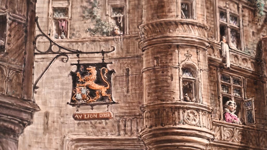 Vues imaginaires de Paris au XVIe siècle : deux peintures sur porcelaine d’Alphonse CHAIGNON Vues imaginaires de Paris au XVIe siècle : deux peintures sur porcelaine d’Alphonse CHAIGNON-4