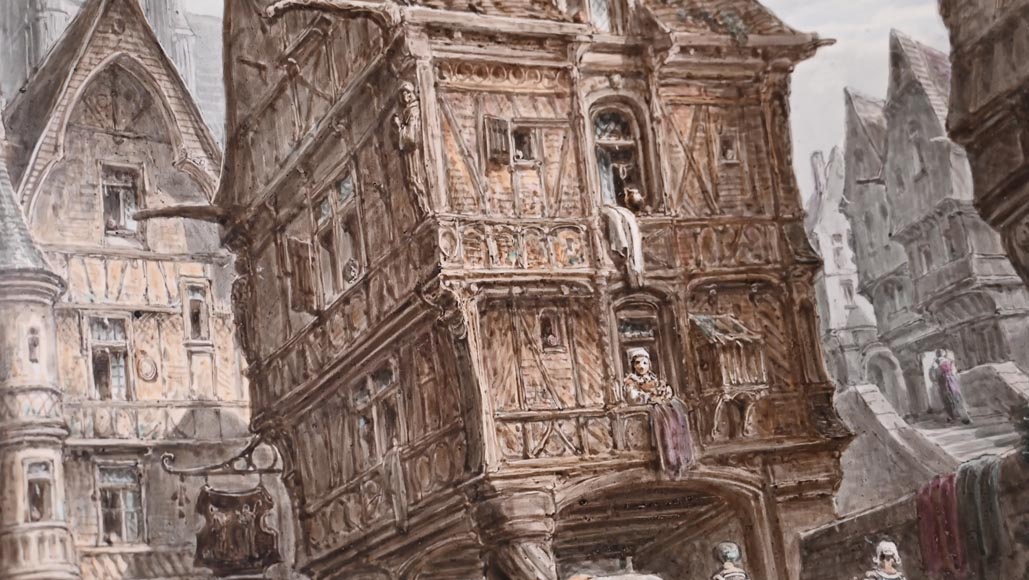 Vues imaginaires de Paris au XVIe siècle : deux peintures sur porcelaine d’Alphonse CHAIGNON Vues imaginaires de Paris au XVIe siècle : deux peintures sur porcelaine d’Alphonse CHAIGNON-7