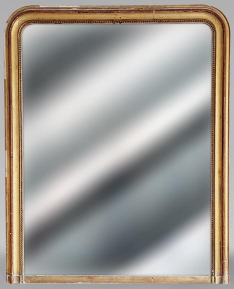 Trumeau en bois doré de style Restauration aux coins arrondis Trumeau en bois doré de style Restauration aux coins arrondis-0