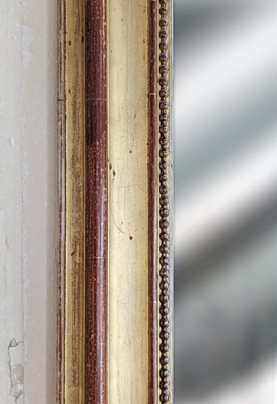 Trumeau en bois doré de style Restauration aux coins arrondis Trumeau en bois doré de style Restauration aux coins arrondis-2