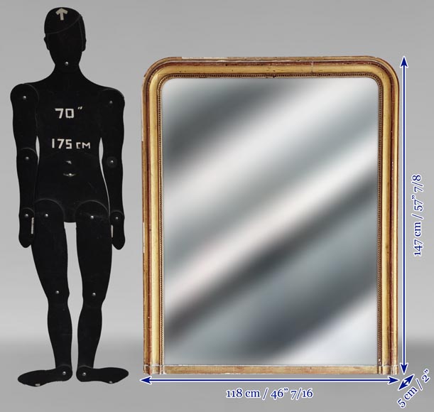 Trumeau en bois doré de style Restauration aux coins arrondis Trumeau en bois doré de style Restauration aux coins arrondis-7