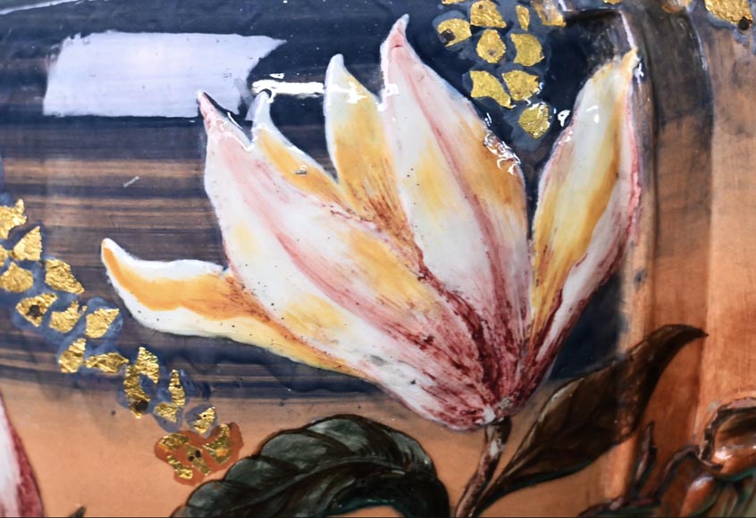 Emile GALLÉ, important vase à décor floral Emile GALLÉ, important vase à décor floral-7