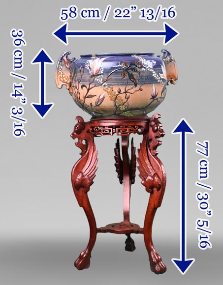 Emile GALLÉ, important vase à décor floral Emile GALLÉ, important vase à décor floral-13