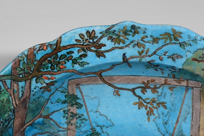 Théodore DECK (céramiste), Eugène GLUCK (peintre), Plat d'ornement orné d'une scène bucolique à l’escarpolette Théodore DECK (céramiste), Eugène GLUCK (peintre), Plat d'ornement orné d'une scène bucolique à l’escarpolette-2