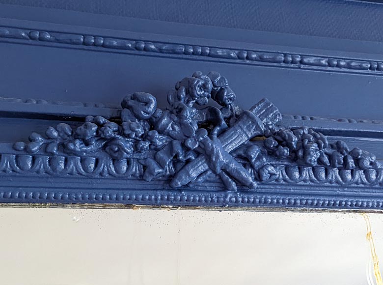 Petit trumeau de style Louis XVI au décor de carquois et flambeau Petit trumeau de style Louis XVI au décor de carquois et flambeau-2