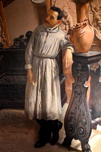 École italienne du XIXe siècle, L’Atelier du sculpteur École italienne du XIXe siècle, L’Atelier du sculpteur-2