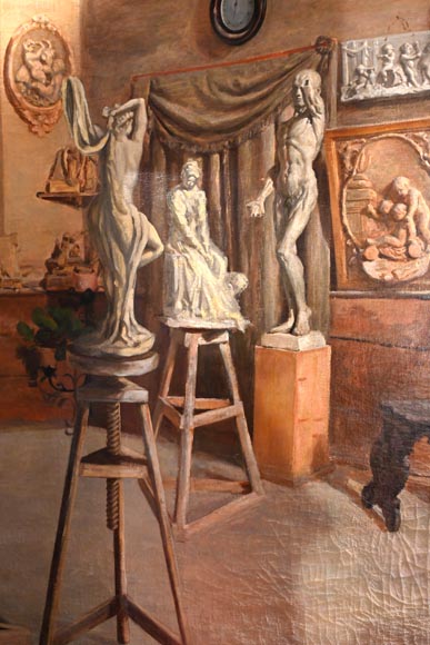 École italienne du XIXe siècle, L’Atelier du sculpteur École italienne du XIXe siècle, L’Atelier du sculpteur-5