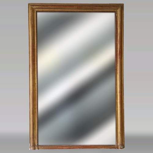 Trumeau doré de style Louis-Philippe au décor perlé