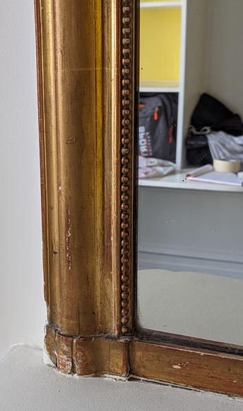 Trumeau doré de style Louis-Philippe au décor perlé Trumeau doré de style Louis-Philippe au décor perlé-4