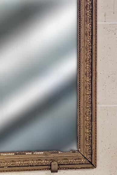 Grand trumeau de style Louis XVI avec double couronne de laurier, peinture couleur bronze Grand trumeau de style Louis XVI avec double couronne de laurier, peinture couleur bronze -3