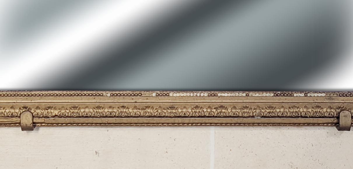 Grand trumeau de style Louis XVI avec double couronne de laurier, peinture couleur bronze Grand trumeau de style Louis XVI avec double couronne de laurier, peinture couleur bronze -4