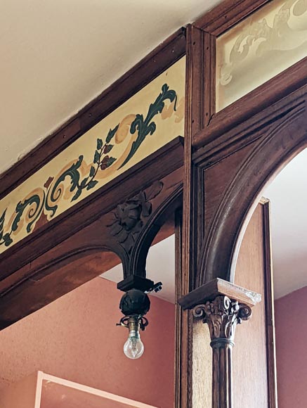 Pièce de boiserie en chêne de style Napoléon III fin XIXe siècle Pièce de boiserie en chêne de style Napoléon III fin XIXe siècle-5