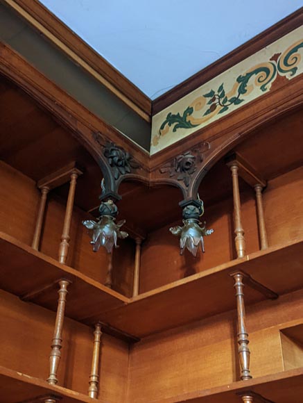 Pièce de boiserie en chêne de style Napoléon III fin XIXe siècle Pièce de boiserie en chêne de style Napoléon III fin XIXe siècle-10