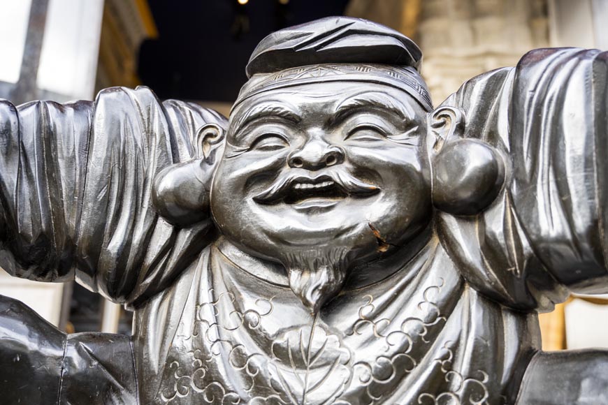 Paire de fauteuils japonais sculptés – Ebisu et Daikoku Paire de fauteuils japonais sculptés – Ebisu et Daikoku-3