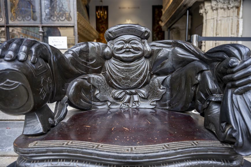 Paire de fauteuils japonais sculptés – Ebisu et Daikoku Paire de fauteuils japonais sculptés – Ebisu et Daikoku-5