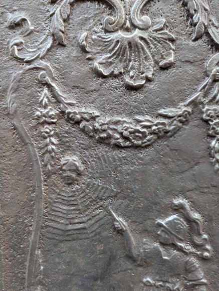 Plaque de cheminée représentant le mythe d'Athena et Arachné Plaque de cheminée représentant le mythe d'Athena et Arachné-2