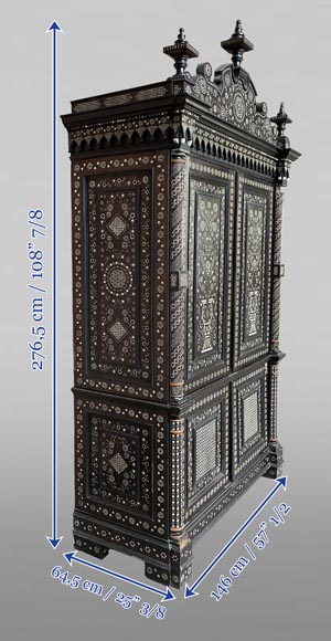 Cabinet en palissandre, marqueterie d’os et de bois clair Cabinet en palissandre, marqueterie d’os et de bois clair-11