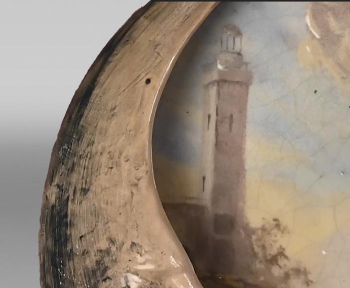 Une pièce rare d’Emile GALLÉ, lune et fantaisie paysagère d’après Joseph Vernet Une pièce rare d’Emile GALLÉ, lune et fantaisie paysagère d’après Joseph Vernet-6