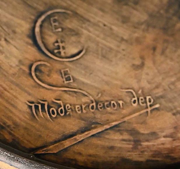 Une pièce rare d’Emile GALLÉ, lune et fantaisie paysagère d’après Joseph Vernet Une pièce rare d’Emile GALLÉ, lune et fantaisie paysagère d’après Joseph Vernet-9