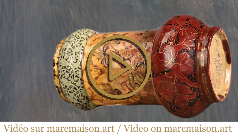 Fleurs et Paillons d’or,  vase en céramique d’Emile GALLÉ Fleurs et Paillons d’or,  vase en céramique d’Emile GALLÉ-0