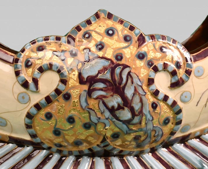 Un précieux navire égyptien, une faïence rare d’Emile GALLÉ Un précieux navire égyptien, une faïence rare d’Emile GALLÉ-3