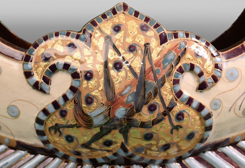 Un précieux navire égyptien, une faïence rare d’Emile GALLÉ Un précieux navire égyptien, une faïence rare d’Emile GALLÉ-4