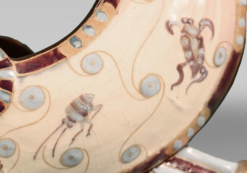 Un précieux navire égyptien, une faïence rare d’Emile GALLÉ Un précieux navire égyptien, une faïence rare d’Emile GALLÉ-6