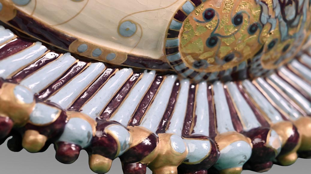 Un précieux navire égyptien, une faïence rare d’Emile GALLÉ Un précieux navire égyptien, une faïence rare d’Emile GALLÉ-8