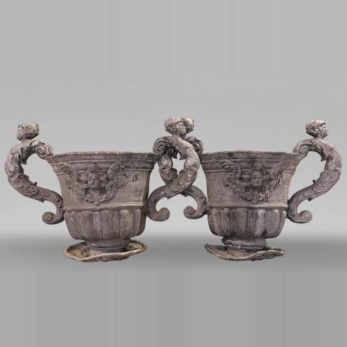 Vase en plomb de style baroque anglais, Fonderie Bulbeck, XIXe siècle