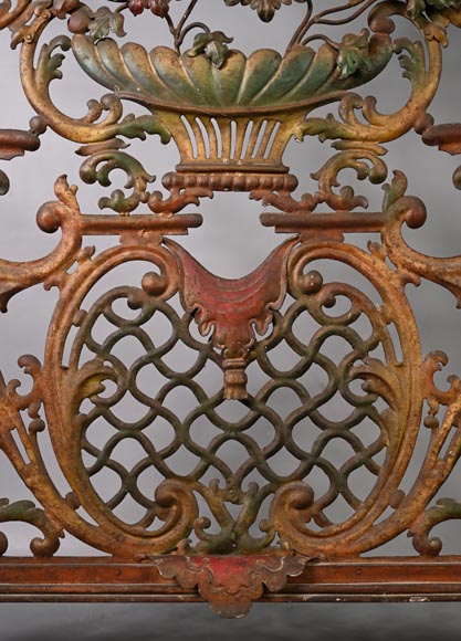 Pare étincelle polychrome de style Louis XV Pare étincelle polychrome de style Louis XV-3