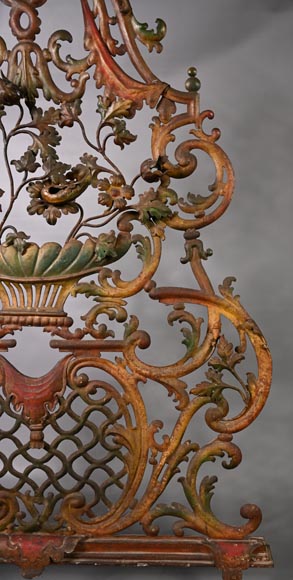 Pare étincelle polychrome de style Louis XV Pare étincelle polychrome de style Louis XV-4