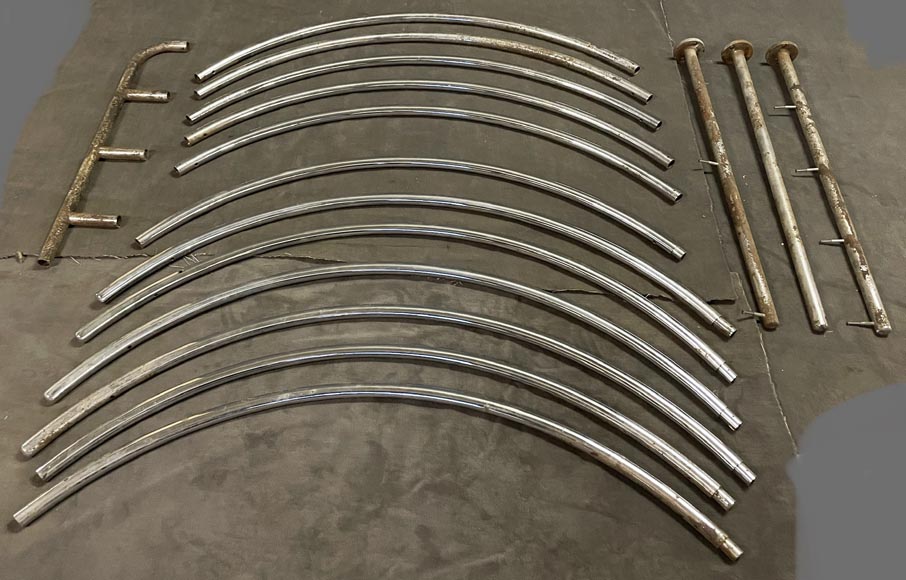 Escalier à colimaçon en verre et métal chromé Escalier à colimaçon en verre et métal chromé-8