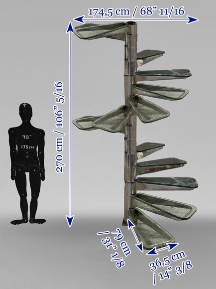 Escalier à colimaçon en verre et métal chromé Escalier à colimaçon en verre et métal chromé-12