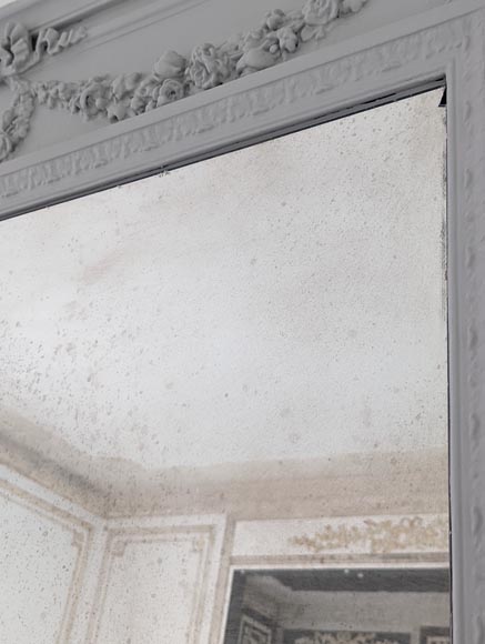 Trumeau au décor de guirlande de fleurs de style Louis XVI Trumeau au décor de guirlande de fleurs de style Louis XVI-4