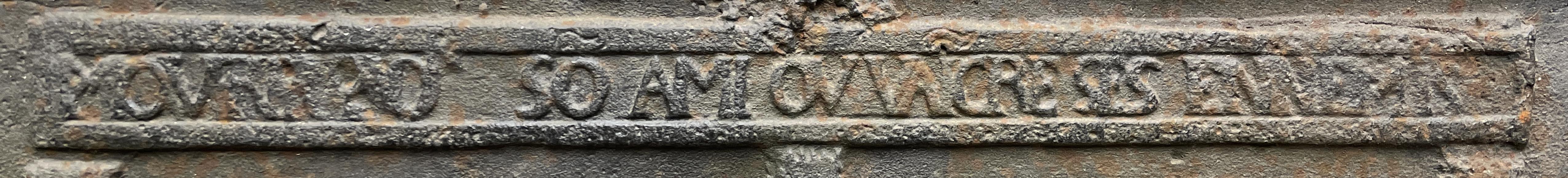 Plaque de cheminée de 1561 aux armes d’alliance de Jacques de Tige et de Blanche de Villelongue Plaque de cheminée de 1561 aux armes d’alliance de Jacques de Tige et de Blanche de Villelongue-5