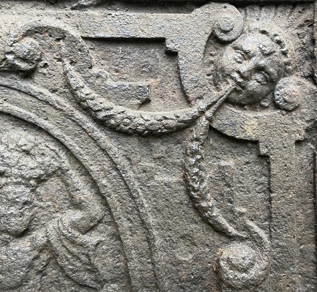 Plaque de cheminée Renaissance du XVIe siècle à décor de scène d’agriculture Plaque de cheminée Renaissance du XVIe siècle à décor de scène d’agriculture-2