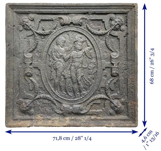 Plaque de cheminée Renaissance du XVIe siècle à décor de scène d’agriculture Plaque de cheminée Renaissance du XVIe siècle à décor de scène d’agriculture-5