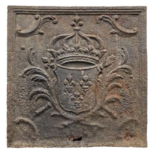 Plaque de cheminée décoré des armes de France