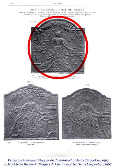 Plaque de cheminée du XVIIIe siècle de style Louis XV représentant la reine de France Marie Leczinska Plaque de cheminée du XVIIIe siècle de style Louis XV représentant la reine de France Marie Leczinska-1