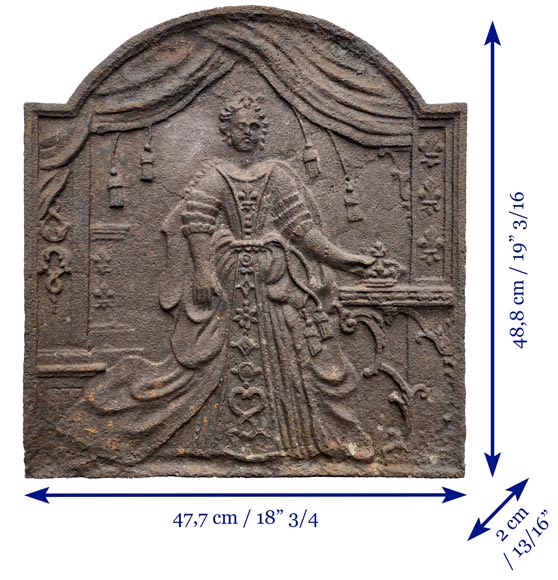 Plaque de cheminée du XVIIIe siècle de style Louis XV représentant la reine de France Marie Leczinska Plaque de cheminée du XVIIIe siècle de style Louis XV représentant la reine de France Marie Leczinska-9