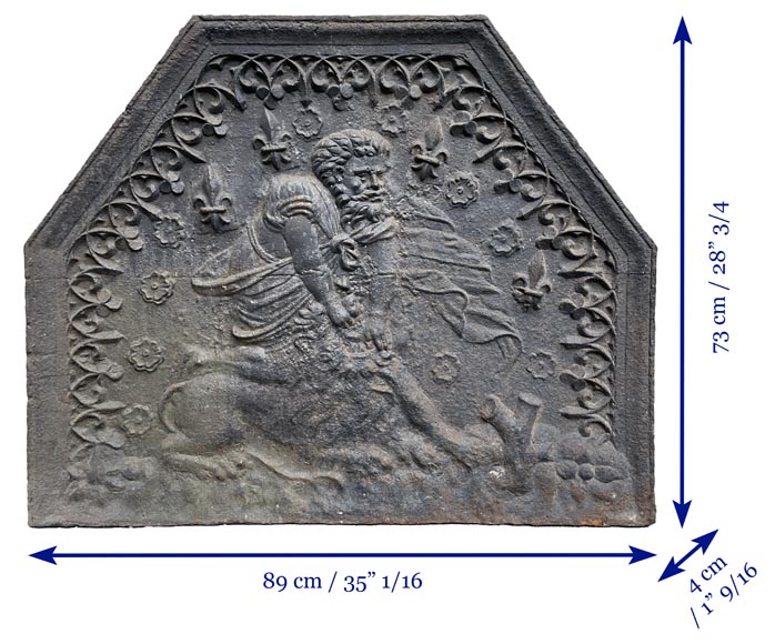 Plaque de cheminée du XVIIe siècle représentant une scène mythologique Plaque de cheminée du XVIIe siècle représentant une scène mythologique-7